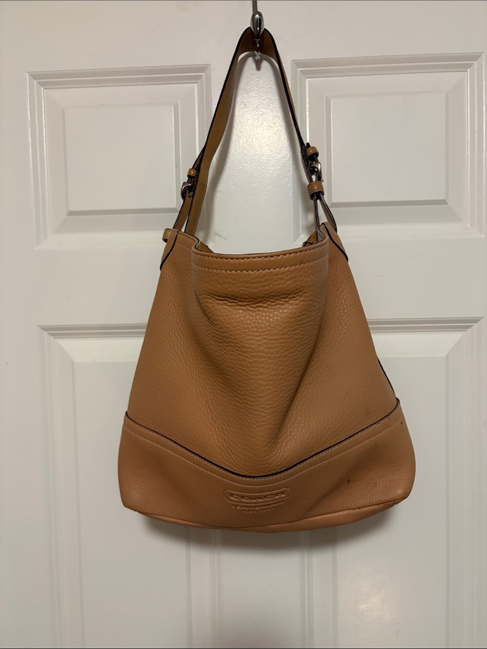 Coach Cognac Pebbled Leather Hobo Bag